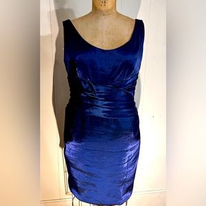 JONES NEW YORK DRESS SIZE 14 BLUE  Lined Short CASUAL WEDDING PARTY EUC